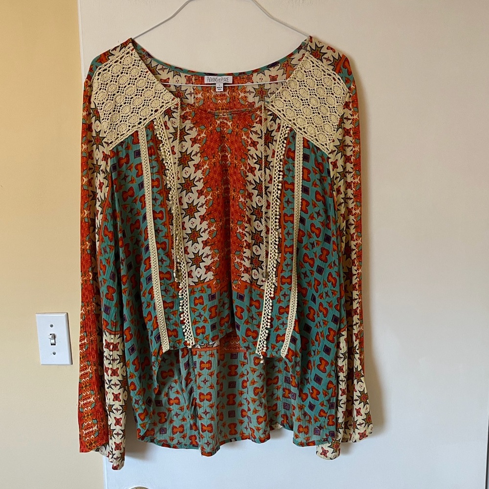 PATRONS OF PEACE blouse - size L - Anthropologie - EUC